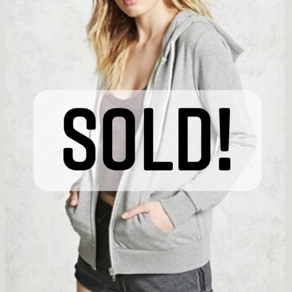 Heather grey/gray classic zip up hoodie